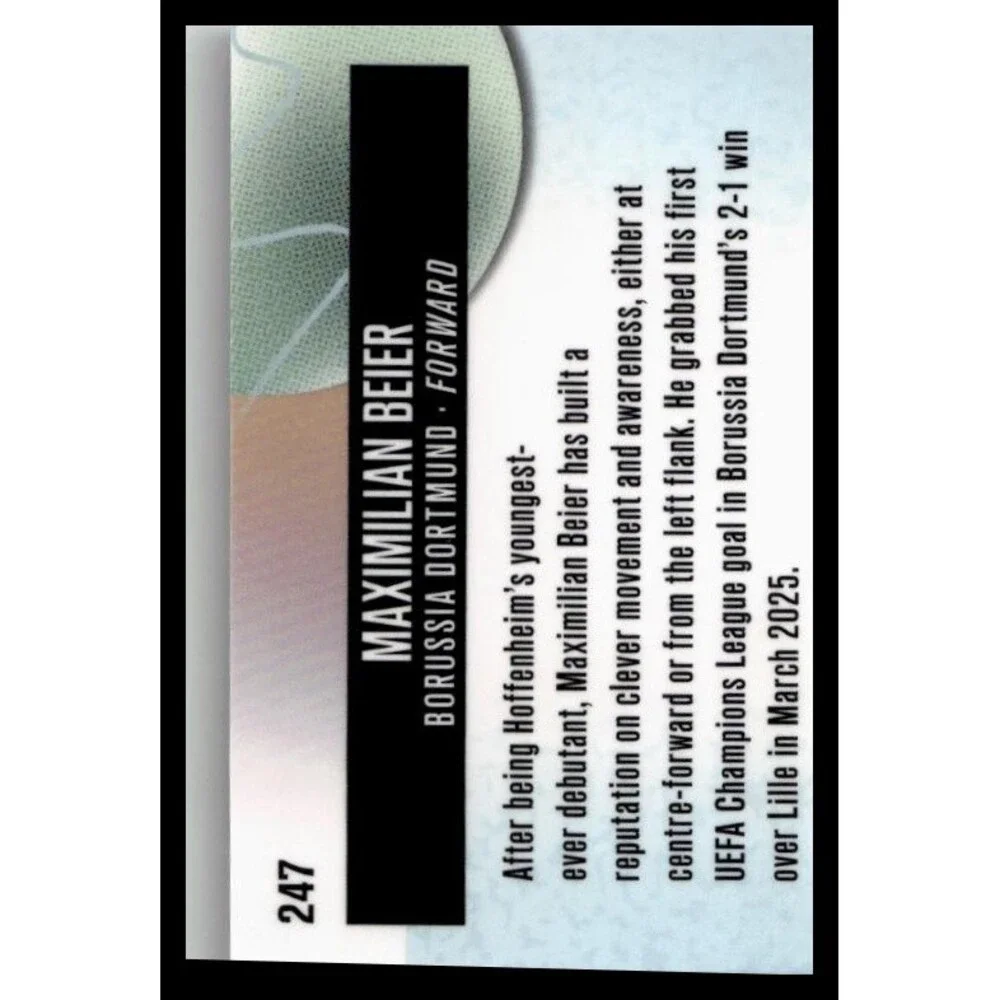 2025-26 Finest UEFA Maximilian Beier Purple Checkerboard Refractor #/99 BVB